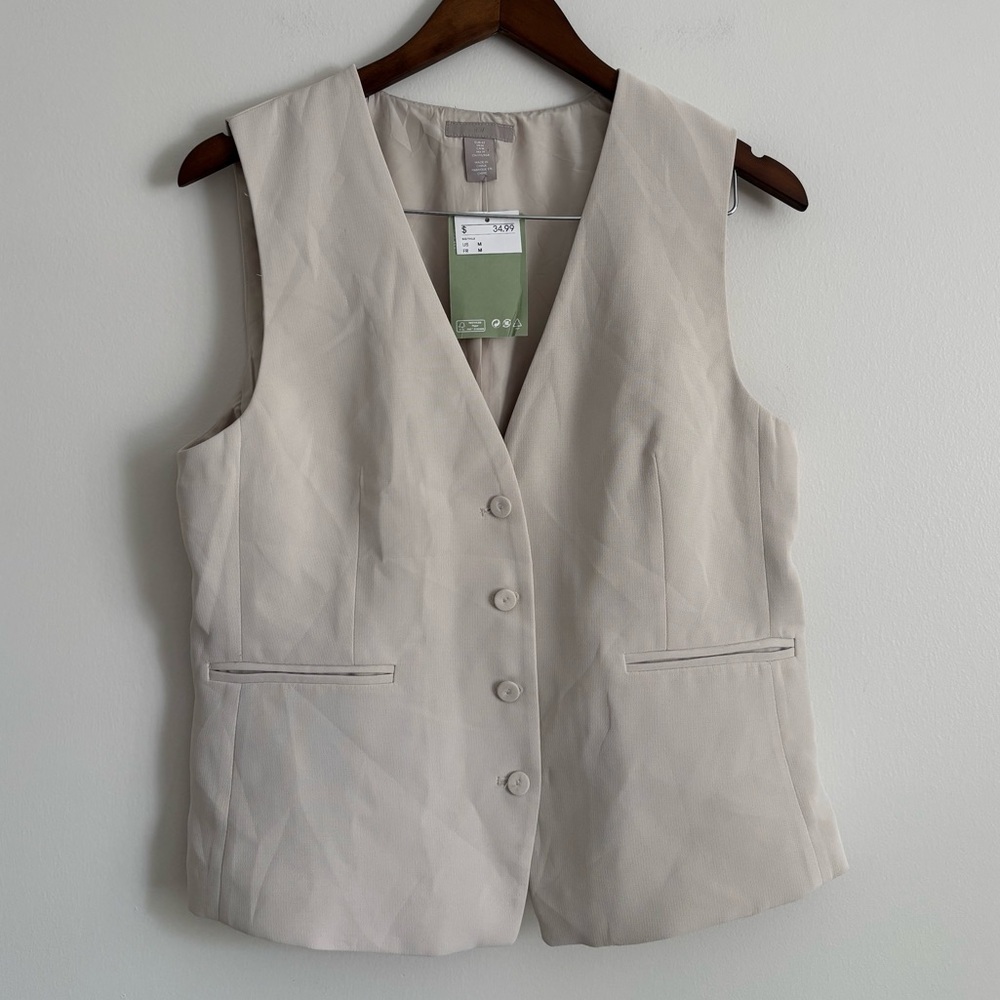 H&M Women's Tailored Beige Suit Vest